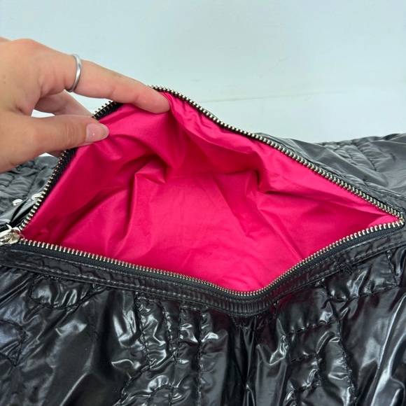 Express Nylon Quilted Soft Hobo Black Bag Shoulder Gym Bag - Picture 4 of 6